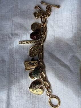 Juicy Couture Gold-Tone Charm Bracelet with Enamel Accents